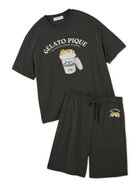 【ジェラートピケ オム/GELATO PIQUE HOMME / MEN】の【HOMME】【接触冷感】スリーピングドッグワンポイントTシャツ ハーフパンツセット DGRY[008]|ID: prp329100004568458 ipo3291000000032626588