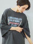 【サマンサモスモス/Samansa Mos2】のピグメント加工ギャザーティアードスリーブTシャツ チャコールグレー|ID: prp329100004568496 ipo3291000000032319339
