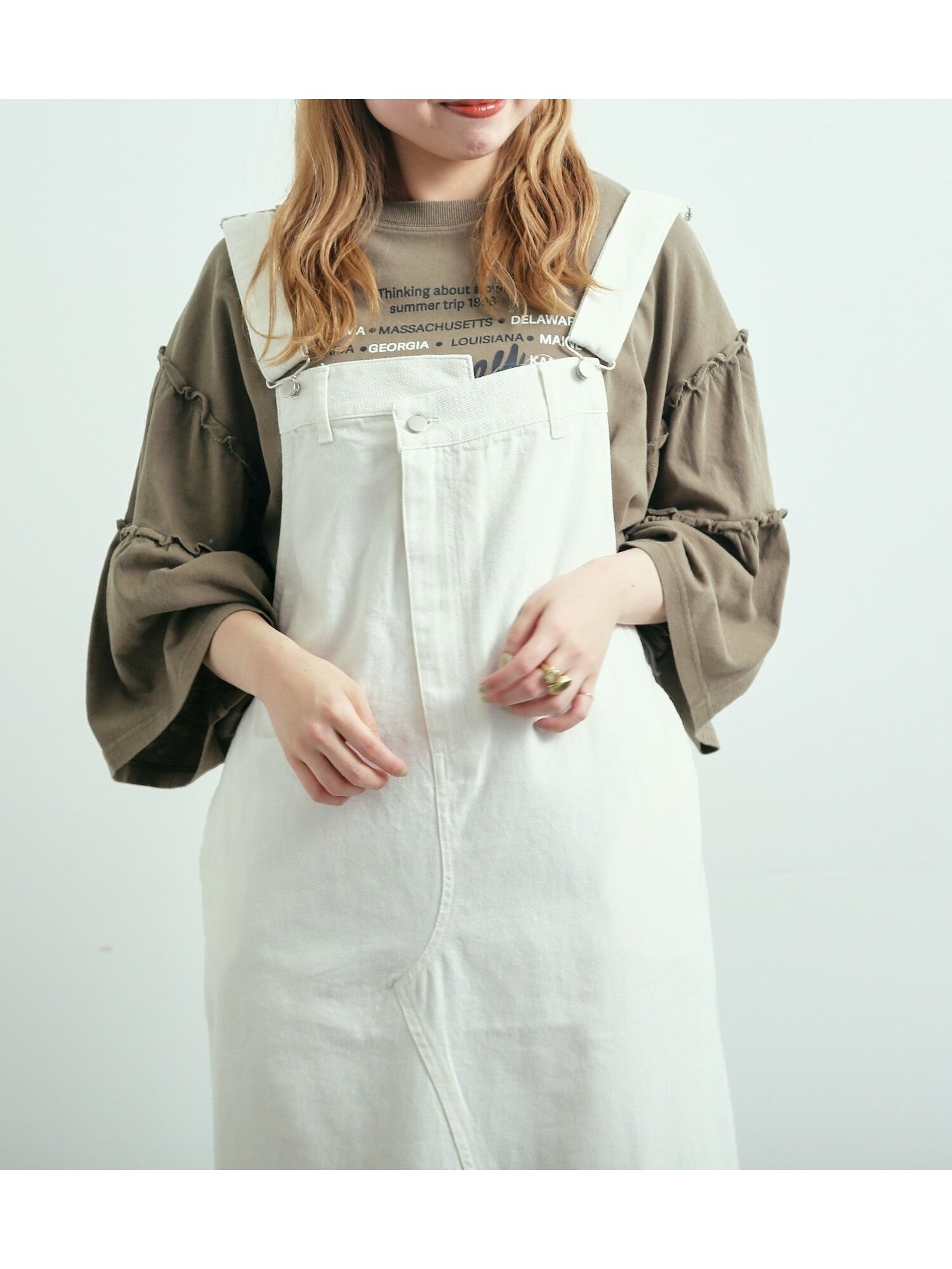 【サマンサモスモス/Samansa Mos2】のピグメント加工ギャザーティアードスリーブTシャツ インテリア・キッズ・メンズ・レディースファッション・服の通販 founy(ファニー) 　ファッション　Fashion　レディースファッション　WOMEN　トップス・カットソー　Tops/Tshirt　シャツ/ブラウス　Shirts/Blouses　ロング / Tシャツ　T-Shirts　ギャザー　Gather　プリント　Print　ヴィンテージ　Vintage　グレー|ID: prp329100004568496 ipo3291000000032319342