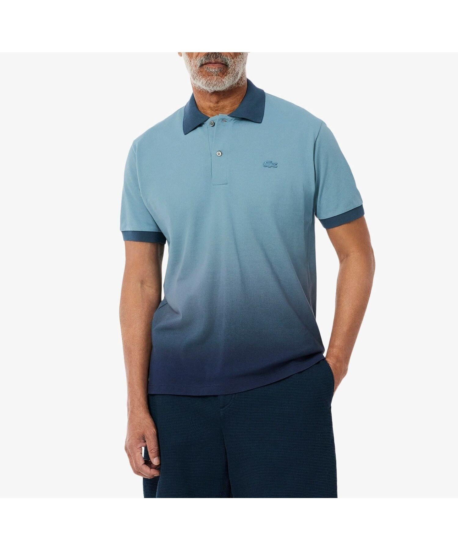 【ラコステ/LACOSTE / MEN】のL.12.12グラデーション 半袖ポロシャツ インテリア・キッズ・メンズ・レディースファッション・服の通販 founy(ファニー) 　ファッション　Fashion　メンズファッション　Fashion for Men　グラデーション　Gradient, Ombre　パール　Pearl, Pearl Accent　ポロシャツ　Polo Shirt, Collared Tee　半袖　Short Sleeve, Half Sleeve　夏　Summer　春　Spring　S/S・春夏　SS, Spring/Summer, Warm Season　鹿の子　Piqué, Kanoko Fabric　ダークブルー|ID: prp329100004568585 ipo3291000000033004588