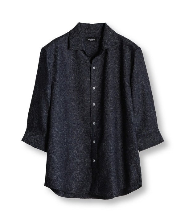 【メンズビギトーキョー/Men's Bigi / MEN】のペイズリージャガード七分袖シャツ インテリア・キッズ・メンズ・レディースファッション・服の通販 founy(ファニー) 　ファッション　Fashion　メンズファッション　Fashion for Men　インナー　Innerwear　クラシカル　Classical, Vintage-Inspired　シャンブレー　Chambray, Denim-Like Fabric　ジャケット　Jacket, Outerwear　スタイリッシュ　Stylish, Fashionable　とろみ　Fluid, Flowy Fabric　バランス　Balance, Style Balance　ペイズリー　Paisley, Ethnic Pattern　リラックス　Relax, Relaxed Fit　ネイビー|ID: prp329100004568589 ipo3291000000032755210
