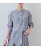 【インディヴィ/INDIVI】の【洗える/エアリー素材】バンドカラーシャツ ネイビー|ID: prp329100004568600 ipo3291000000032610003