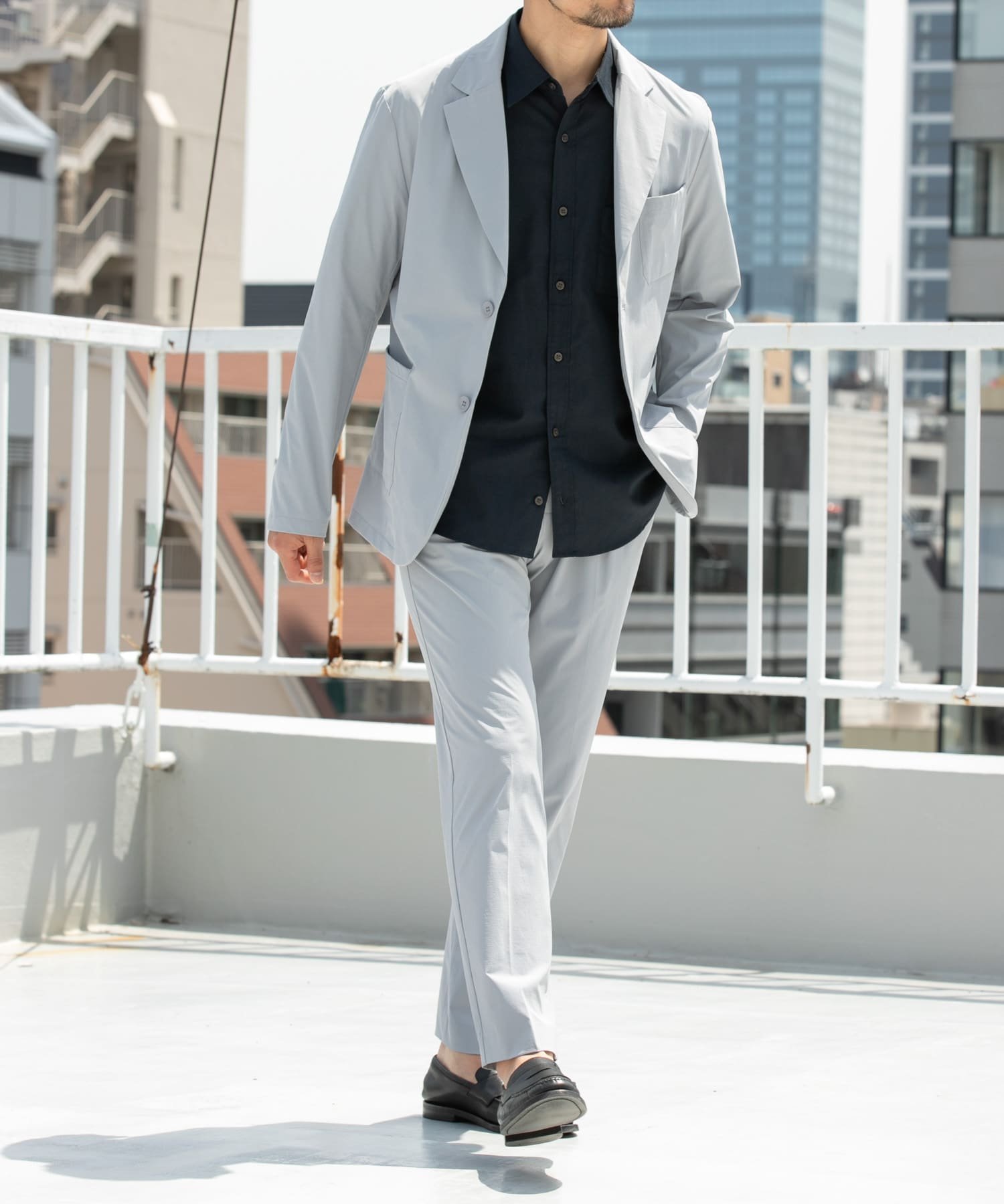 【アーバンリサーチ ロッソ/URBAN RESEARCH ROSSO / MEN】の『XLサイズあり』クールキープセットアップ インテリア・キッズ・メンズ・レディースファッション・服の通販 founy(ファニー) 　ファッション　Fashion　メンズファッション　Fashion for Men　セットアップ　Matching Sets　インナー　Innerwear　サングラス　Sunglasses, Shades　シューズ　Shoes, Footwear　ショルダー　Shoulder, Shoulder Strap　ジャケット　Jacket, Outerwear　ストレッチ　Stretch, Stretchy Fabric　スニーカー　Sneakers, Trainers　セットアップ　Set-Up, Coordinated Outfit　テーパード　Tapered, Tapered Pants　ドローコード　Drawcord, Drawstring Cord　パッチ　Patch, Appliqué　フィット　Fit, Slim Fit　ポケット　Pocket, Pocket Detail　ポロシャツ　Polo Shirt, Collared Tee　リュック　Backpack, Rucksack　リラックス　Relax, Relaxed Fit　S/S・春夏　SS, Spring/Summer, Warm Season　夏　Summer　2025年　2025　2025春夏・S/S　Spring/Summer 2025 SS25　LIGHT GRAY|ID: prp329100004568620 ipo3291000000033448858
