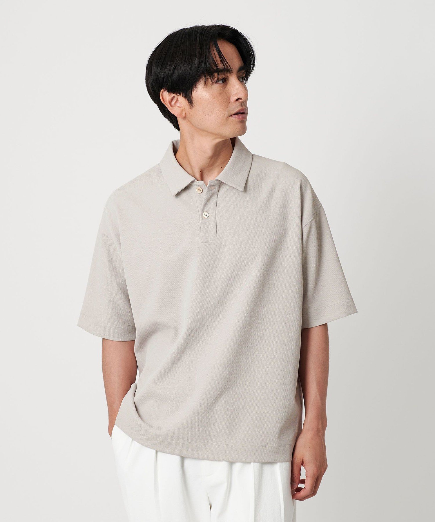 【ビューティ&ユース ユナイテッドアローズ/BEAUTY&YOUTH / UNITED ARROWS / MEN】のAir Dobby ワイドテーパード ポロシャツ -ヨコストレッチ 吸水速乾性- インテリア・キッズ・メンズ・レディースファッション・服の通販 founy(ファニー) 　ファッション　Fashion　メンズファッション　Fashion for Men　吸水　Absorbent, Quick-Dry　ショルダー　Shoulder, Shoulder Strap　ショート　Short, Short Length　シンプル　Simple, Minimal　ストレッチ　Stretch, Stretchy Fabric　スニーカー　Sneakers, Trainers　スラックス　Slacks, Dress Pants　デニム　Denim, Jeans Material　ドレープ　Drape, Draping Fabric　ドロップ　Drop Shoulder, Dropped Style　フラット　Flat, Flat Shoes　ポロシャツ　Polo Shirt, Collared Tee　半袖　Short Sleeve, Half Sleeve　リラックス　Relax, Relaxed Fit　おすすめ　Recommended / Our Picks　夏　Summer　ビジネス 仕事 通勤　Business / Work / Commuting　LT.GRAY|ID: prp329100004568621 ipo3291000000033496321