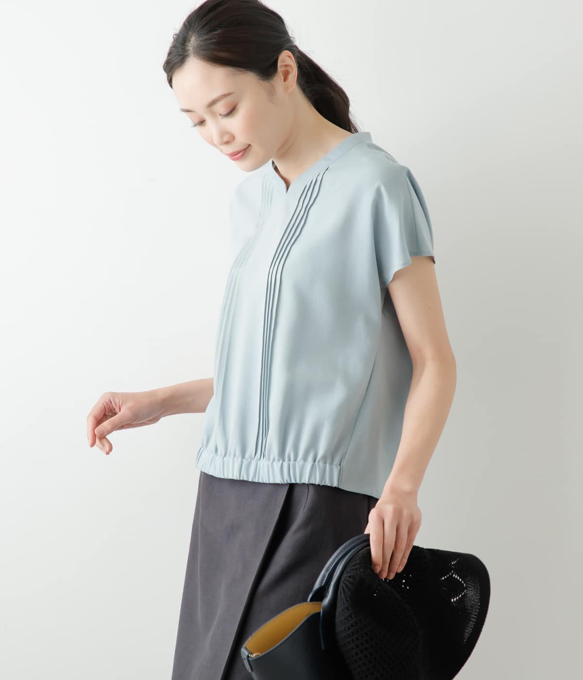 【ニューヨーカー/NEWYORKER】のラフブロードクロス ピンタックブラウス インテリア・キッズ・メンズ・レディースファッション・服の通販 founy(ファニー) 　ファッション　Fashion　レディースファッション　WOMEN　トップス・カットソー　Tops/Tshirt　シャツ/ブラウス　Shirts/Blouses　ベーシック　Basic　サックス|ID: prp329100004568629 ipo3291000000032320944
