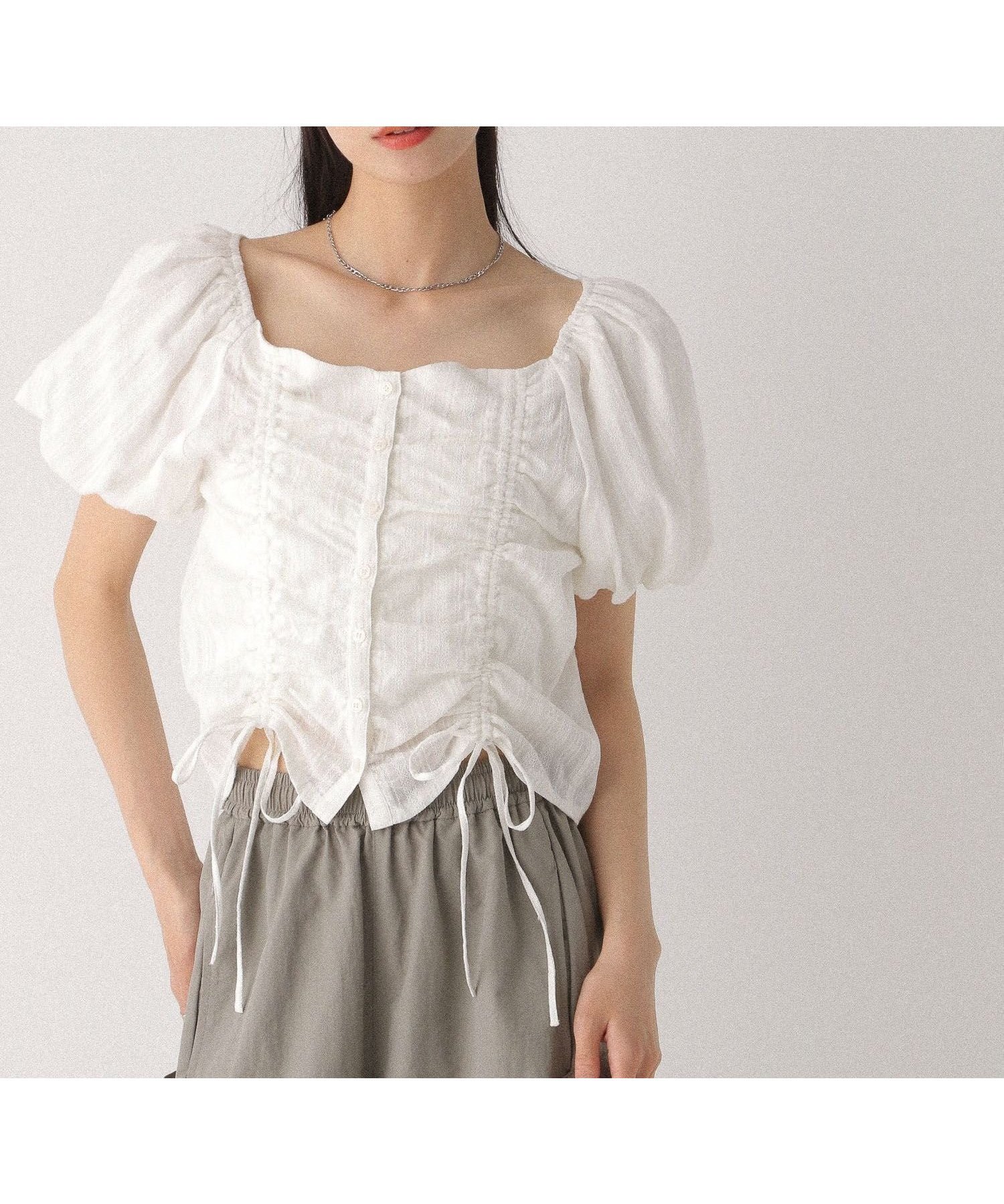 【ヘザー/Heather】の2WAYドロストブラウス(半袖) インテリア・キッズ・メンズ・レディースファッション・服の通販 founy(ファニー) 　ファッション　Fashion　レディースファッション　WOMEN　トップス・カットソー　Tops/Tshirt　シャツ/ブラウス　Shirts/Blouses　オフショルダー　Off Shoulder　スクエア　Square　デニム　Denim　フロント　Front　半袖　Short Sleeve　オフホワイト|ID: prp329100004568642 ipo3291000000032321097