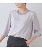【インディヴィ/INDIVI】の【洗える/5分袖】シルク風素材オフィスブラウス ライトグレー|ID: prp329100004568645 ipo3291000000032586588