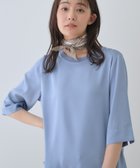 【インディヴィ/INDIVI】の【洗える/5分袖】シルク風素材オフィスブラウス ブルー|ID: prp329100004568645 ipo3291000000032586589