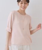 【インディヴィ/INDIVI】の【洗える/5分袖】シルク風素材オフィスブラウス ライトピンク|ID: prp329100004568645 ipo3291000000032586591