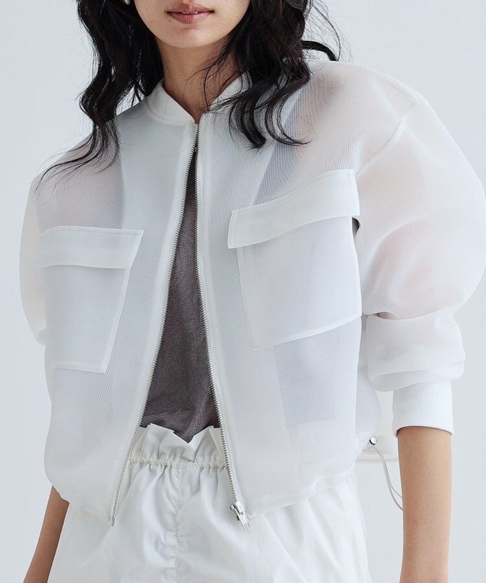 【インディヴィ/INDIVI】のシアーダンボールブルゾン インテリア・キッズ・メンズ・レディースファッション・服の通販 founy(ファニー) https://founy.com/ ファッション Fashion レディースファッション Ladies' Fashion Online アウター Coat Outerwear ブルゾン Blouson/Jackets カーディガン Cardigan スタイリッシュ Stylish スピンドル Spindle スリーブ Sleeve フィット Fit フォルム Form フロント Front ブルゾン Blouson ポケット Pocket リラックス Relax ルーズ Loose 夏 Summer 春 Spring |ID: prp329100004568648 ipo3291000000032683252