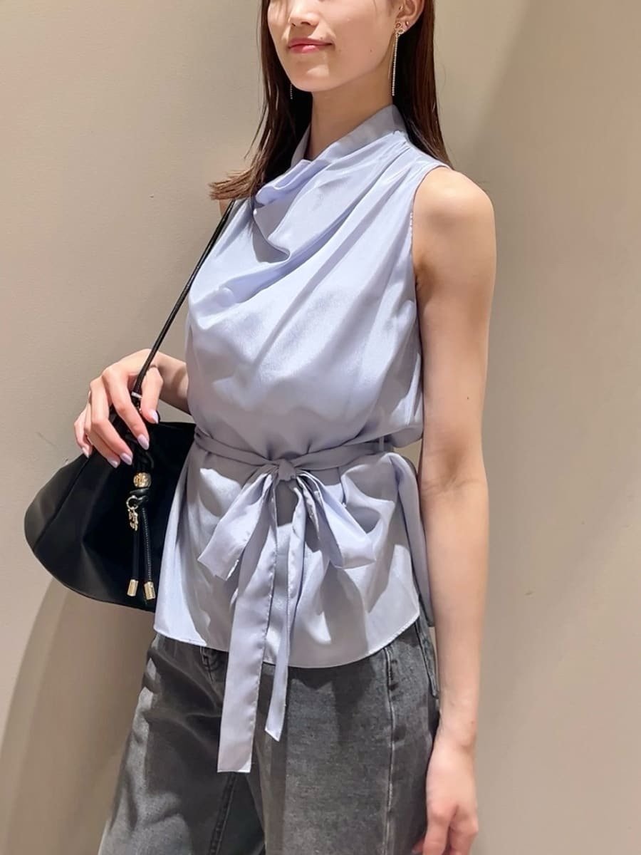 【スナイデル/SNIDEL】のアメスリチュニックブラウス インテリア・キッズ・メンズ・レディースファッション・服の通販 founy(ファニー) 　ファッション　Fashion　レディースファッション　Fashion for Women　トップス・カットソー　Cut & Sew Tops　シャツ・ブラウス・オフィスカジュアル　Elegant Blouses & Button-Ups　インナー　Innerwear　ウェーブ　Wavy Pattern　今季　This Season, Current Season　シアー　Sheer, See-Through　チュニック　Tunic, Long Top　トレンド　Trend, Trending Now　リボン　Ribbon, Bow　おすすめ　Recommended / Our Picks　エレガント 上品　Elegant　BLU[086]|ID: prp329100004568651 ipo3291000000032969581