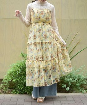 【アクシーズファム/axes femme】のひまわり柄キャミワンピース 人気、トレンドファッション・服の通販 founy(ファニー) ファッション Fashion レディースファッション WOMEN ワンピース Dress キャミワンピース No Sleeve Dresses おすすめ Recommend カーディガン Cardigan ガウン Gown キャミワンピース Cami Dress シンプル Simple フェミニン Feminine プリント Print 夏 Summer |ID:prp329100004568892