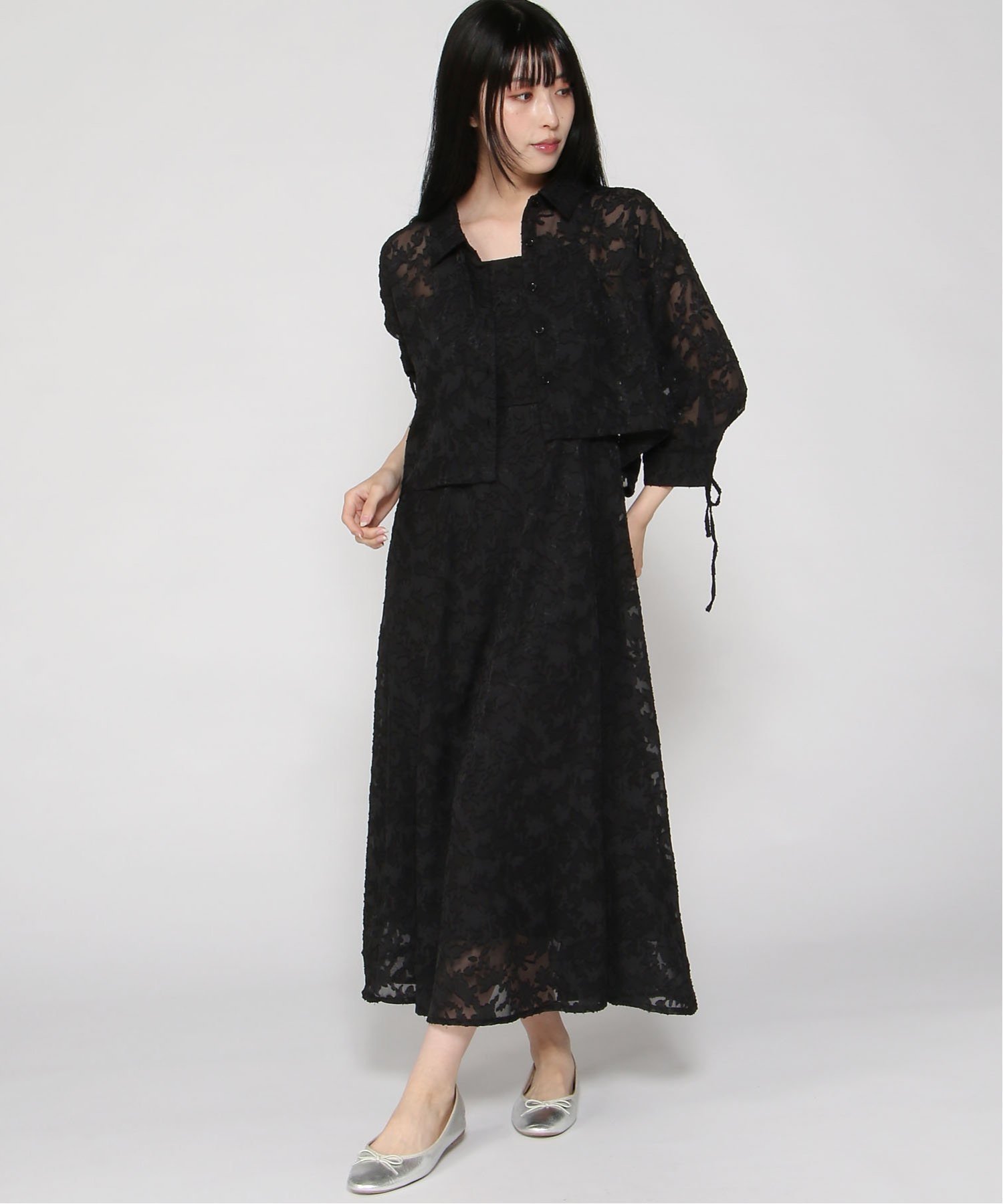 【イング/INGNI】のINGNI/ドロストシャツ×ワンピース インテリア・キッズ・メンズ・レディースファッション・服の通販 founy(ファニー) 　ファッション　Fashion　レディースファッション　WOMEN　ワンピース　Dress　アンサンブル　Ensemble　バランス　Balance　ロング　Long　クロ|ID: prp329100004568930 ipo3291000000032324112