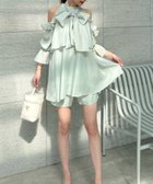 【ロイヤルパーティー/ROYAL PARTY】のリボン付コールドショルダーブラウスセットアップ 人気、トレンドファッション・服の通販 founy(ファニー) ファッション Fashion レディースファッション Ladies' Fashion Online トップス・カットソー Tops/Tshirt シャツ/ブラウス Shirts/Blouses クラシカル Classical ショート Short セットアップ Set Up フリル Frills リボン Ribbon thumbnail グリーン|ID: prp329100004568983 ipo3291000000032647561