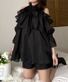 【ロイヤルパーティー/ROYAL PARTY】のリボン付コールドショルダーブラウスセットアップ 人気、トレンドファッション・服の通販 founy(ファニー) ファッション Fashion レディースファッション Ladies' Fashion Online トップス・カットソー Tops/Tshirt シャツ/ブラウス Shirts/Blouses クラシカル Classical ショート Short セットアップ Set Up フリル Frills リボン Ribbon thumbnail ブラック|ID: prp329100004568983 ipo3291000000032647563