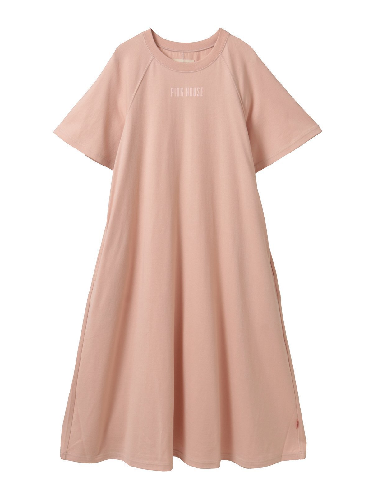 【ピンクハウス/PINK HOUSE】のロゴプリントワンピース インテリア・キッズ・メンズ・レディースファッション・服の通販 founy(ファニー) 　ファッション　Fashion　レディースファッション　WOMEN　ワンピース　Dress　おすすめ　Recommend　スリーブ　Sleeve　デニム　Denim　フロント　Front　プリント　Print　レギンス　Leggings　ワンポイント　One Point　ピンク|ID: prp329100004568992 ipo3291000000032324618