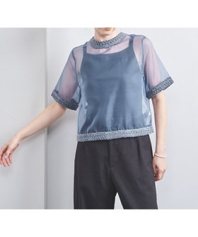【ユナイテッドアローズ/UNITED ARROWS】のオーガンジー 2WAY ブラウス 人気、トレンドファッション・服の通販 founy(ファニー) ファッション Fashion レディースファッション Fashion for Women トップス・カットソー Cut & Sew Tops シャツ・ブラウス・オフィスカジュアル Elegant Blouses & Button-Ups かぎ針 Crochet インナー Innerwear オーガンジー Organza Fabric カーディガン Cardigan, Knitwear キャミソール Camisole, Spaghetti Strap Top シアー Sheer, See-Through センター Center, Center Line タンク Tank Top, Sleeveless Top トリミング Trimming, Decorative Edge バランス Balance, Style Balance フラット Flat, Flat Shoes エレガント 上品 Elegant |ID:prp329100004569014
