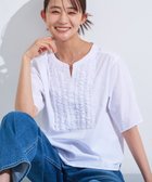 【インディヴィ/INDIVI】の【洗える】胸元タックフリルブラウス ホワイト|ID: prp329100004569037 ipo3291000000032627232
