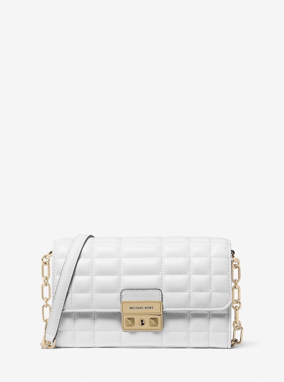 【マイケルコース/MICHAEL KORS】のTRIBECA キルテッドレザー クロスボディ ラージ マイケルコース インテリア・キッズ・メンズ・レディースファッション・服の通販 founy(ファニー) 　ファッション　Fashion　レディースファッション　WOMEN　コレクション　Collection　ショルダー　Shoulder　ドロップ　Drop　ラグジュアリー　Luxury　WHITE|ID: prp329100004569081 ipo3291000000032325520