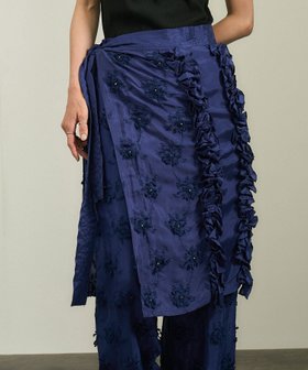 【サロン アダム エ ロペ/SALON adam et rope'】 【crinkle crinkle crinkle(クリンクルクリンクルクリンクル)】frill rayon shantung apron skirt / エプロ人気、トレンドファッション・服の通販 founy(ファニー) ファッション Fashion レディースファッション WOMEN スカート Skirt |ID:prp329100004569126