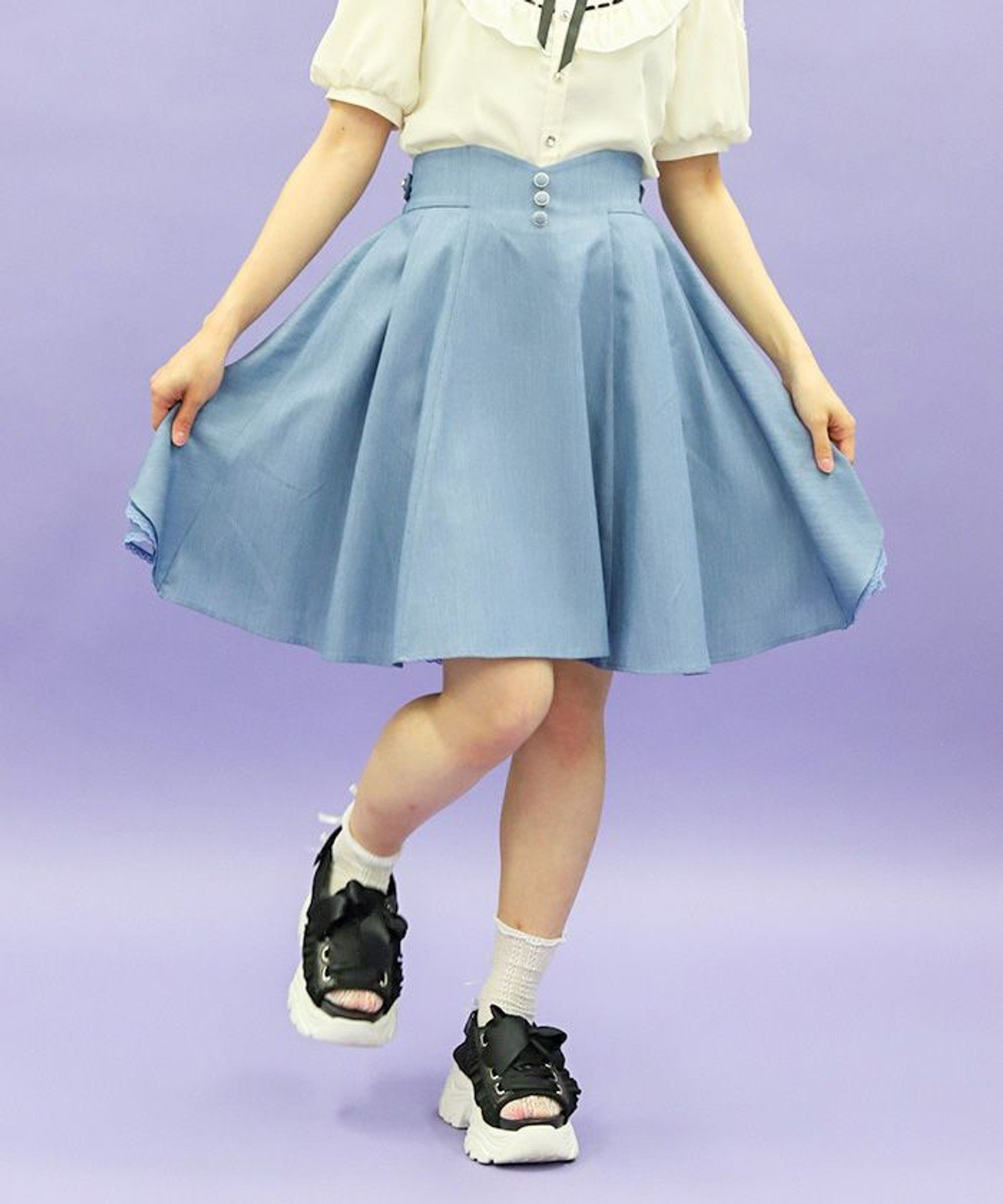 【アクシーズファム/axes femme】のバックフリルミドルスカート 人気、トレンドファッション・服の通販 founy(ファニー) 　ファッション　Fashion　レディースファッション　WOMEN　スカート　Skirt　バッグ　Bag　おすすめ　Recommend　ブロッキング　Blocking　リボン　Ribbon　レース　Race　 other-1|ID: prp329100004569151 ipo3291000000032326407