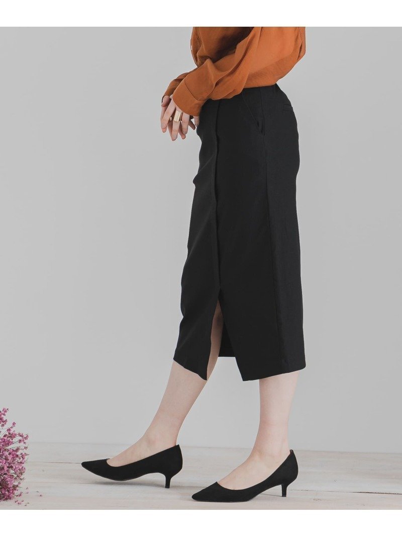 【センスオブプレイス/SENSE OF PLACE by URBAN RESEARCH】のストレッチタイトスカート インテリア・キッズ・メンズ・レディースファッション・服の通販 founy(ファニー) 　ファッション　Fashion　レディースファッション　Fashion for Women　スカート　Skirts　スリット　Slit, Slit Detail　春　Spring　BLACK|ID: prp329100004569158 ipo3291000000033210485