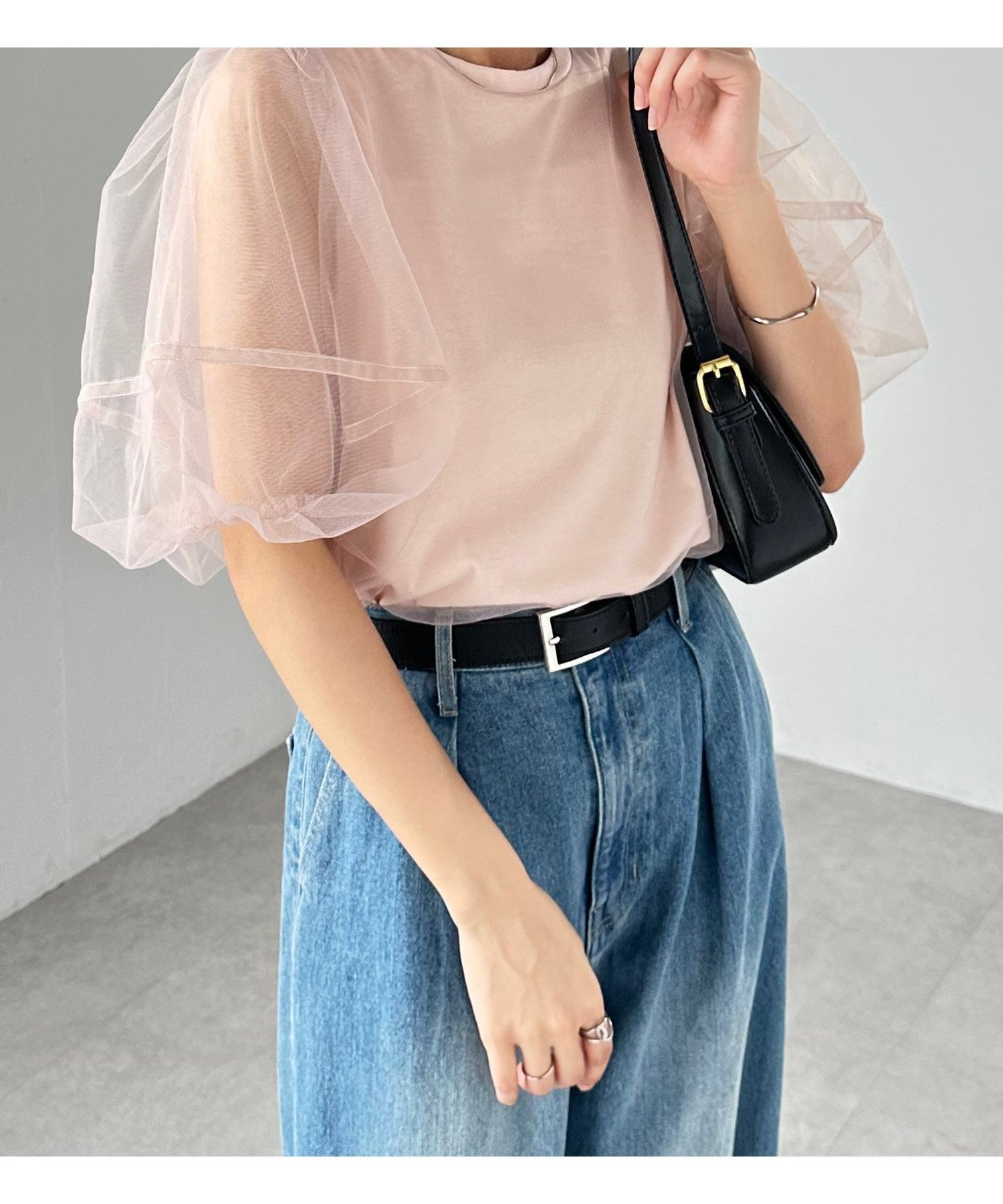 【ラナン/Ranan】のRananチュールレイヤードパフスリーブTシャツ インテリア・キッズ・メンズ・レディースファッション・服の通販 founy(ファニー) 　ファッション　Fashion　レディースファッション　Fashion for Women　トップス・カットソー　Cut & Sew Tops　シャツ・ブラウス・オフィスカジュアル　Elegant Blouses & Button-Ups　ロングTシャツ・Tシャツ　Longline T-Shirts & Tees　エアリー　Airy Texture　カットソー　Cut and Sewn Top　シアー　Sheer, See-Through　スリーブ　Sleeve, Long Sleeve / Short Sleeve　タイトスカート　Pencil Skirt, Tight Skirt　チュール　Tulip, Tulip Motif　トレンド　Trend, Trending Now　ドッキング　Docking, Mixed Material　メッシュ　Mesh, Net Fabric　夏　Summer　ピンク|ID: prp329100004569193 ipo3291000000033015955