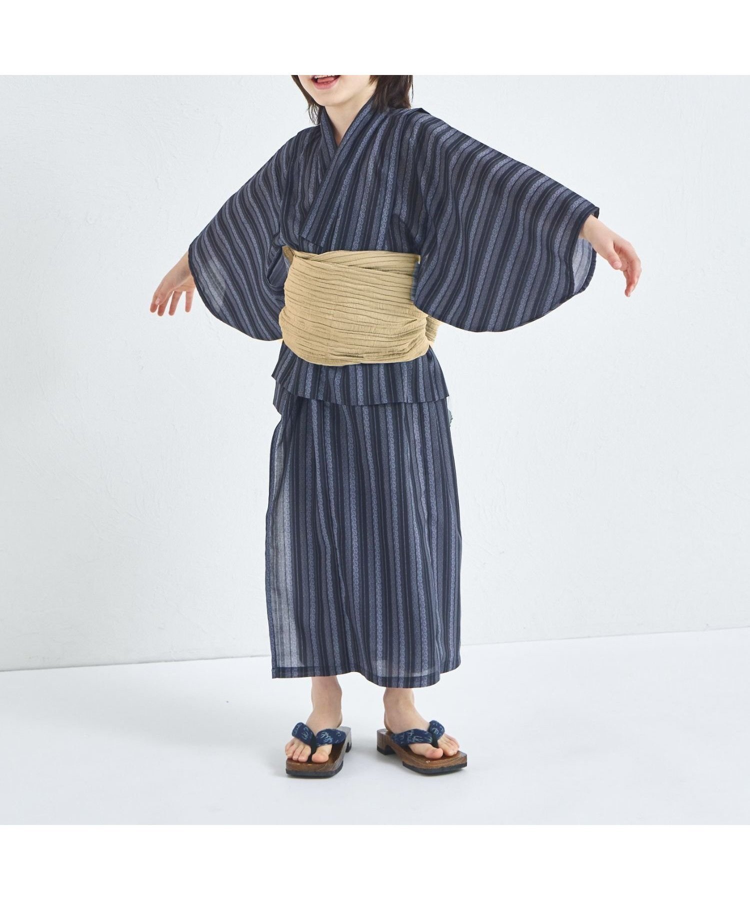 【ペアマノン/pairmanon / KIDS】の【リンクコーデ】ユニセックス浴衣 兵児帯2点セット インテリア・キッズ・メンズ・レディースファッション・服の通販 founy(ファニー) 　ファッション　Fashion　キッズファッション　Fashion for Kids　ストライプ　Stripe, Striped Pattern　ボーイズ　Boyish, Boy Style　ストライプ09|ID: prp329100004569205 ipo3291000000032655646