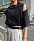 【アンドミー/andme】の汗染み防止 カットアウト デザイン Tシャツ 人気、トレンドファッション・服の通販 founy(ファニー) ファッション Fashion レディースファッション Fashion for Women トップス・カットソー Cut & Sew Tops シャツ・ブラウス・オフィスカジュアル Elegant Blouses & Button-Ups ロングTシャツ・Tシャツ Longline T-Shirts & Tees おすすめ Recommended / Our Picks ショルダー Shoulder, Shoulder Strap ショート Short, Short Length スリット Slit, Slit Detail トレンド Trend, Trending Now ドロップ Drop Shoulder, Dropped Style バランス Balance, Style Balance 楽ちん Easy Fit, Comfortable thumbnail ブラック|ID: prp329100004569214 ipo3291000000033642183