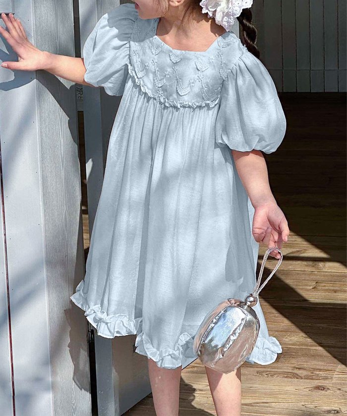 【アイモハ/aimoha / KIDS】の【aimoha-KIDS-】シフォンワンピース インテリア・キッズ・メンズ・レディースファッション・服の通販 founy(ファニー) https://founy.com/ ファッション Fashion キッズファッション Fashion for Kids ワンピース Dresses サンダル Sandals, Summer Shoes シフォン Chiffon, Lightweight Fabric スリーブ Sleeve, Long Sleeve / Short Sleeve トレンド Trend, Trending Now フリル Frill, Ruffle 夏 Summer 春 Spring S/S・春夏 SS, Spring/Summer, Warm Season |ID: prp329100004569332 ipo3291000000033494201