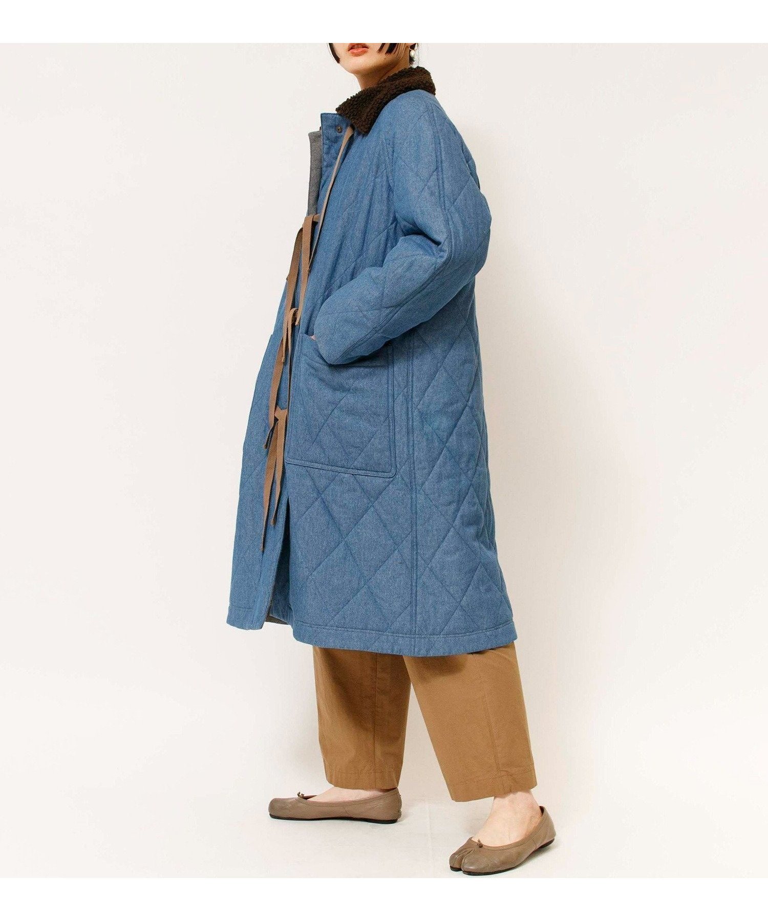 【ジョンブルプライベートラボ/Johnbull Private labo】の6.5オンスデニムキルティングコート 人気、トレンドファッション・服の通販 founy(ファニー) 　ファッション　Fashion　レディースファッション　WOMEN　アウター　Coat Outerwear　コート　Coats　ウォーム　Worm　キルティング　Quilting　チェック　Check　デニム　Denim　パジャマ　Pajamas　フロント　Front　リラックス　Relax　軽量　Lightweight　防寒　Cold Protection　 other-1|ID: prp329100004569366 ipo3291000000032327933