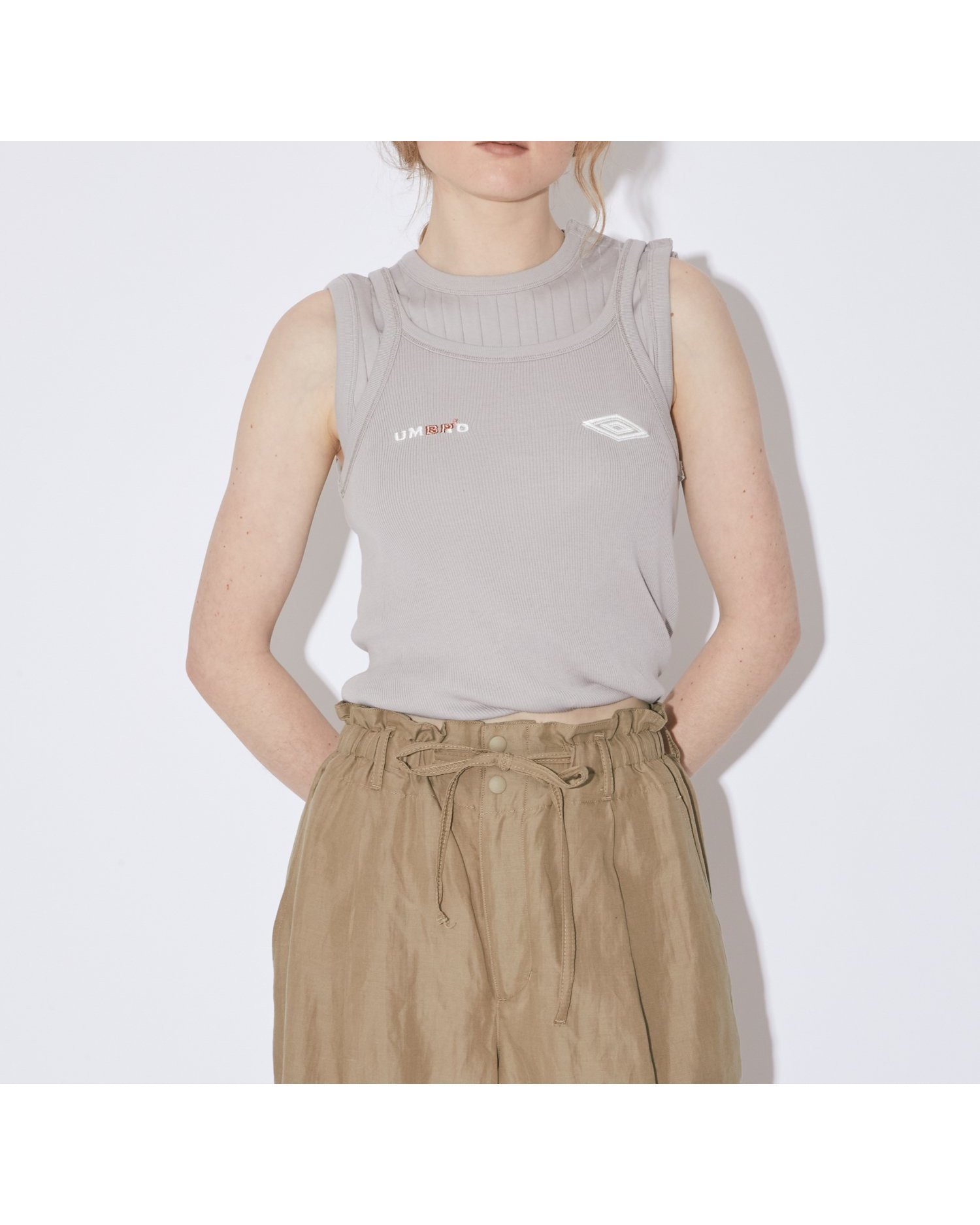 【ビューティフル ピープル/beautiful people】のUMBRO double-end jersey tank top インテリア・キッズ・メンズ・レディースファッション・服の通販 founy(ファニー) 　ファッション　Fashion　レディースファッション　Ladies' Fashion Online　ワンピース　Dress　ジャージー　Jersey　タンク　Tank　gray|ID: prp329100004569404 ipo3291000000032644286