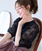 【クチュール ブローチ/Couture Brooch】の【接触冷感・UV・マシンウォッシャブル】袖レースデザイントップス ブラック|ID: prp329100004569463 ipo3291000000032725565