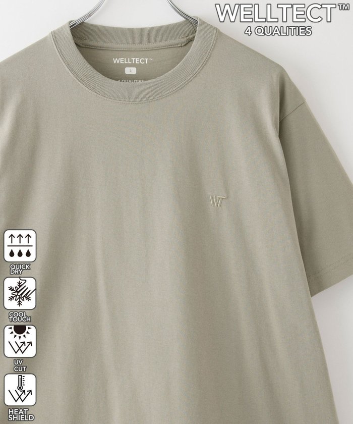 【コーエン メン/COEN / MEN】の【WELLTECT】ロゴ刺繍Tシャツ ー吸水速乾,接触冷感,UVカット,遮熱ー インテリア・キッズ・メンズ・レディースファッション・服の通販 founy(ファニー) https://founy.com/ ファッション Fashion メンズファッション Fashion for Men シンプル Simple, Minimal 吸水 Absorbent, Quick-Dry 夏 Summer |ID: prp329100004569499 ipo3291000000032739178