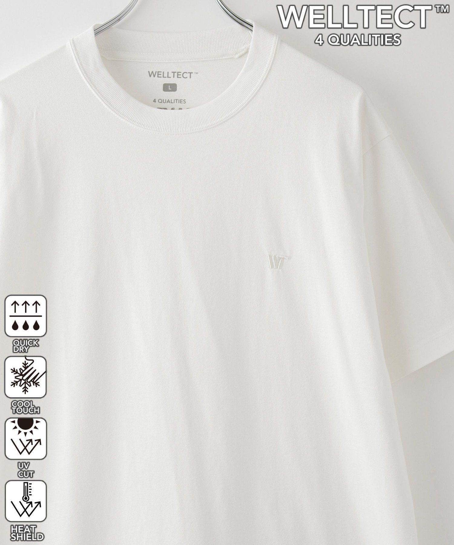 【コーエン メン/COEN / MEN】の【WELLTECT】ロゴ刺繍Tシャツ ー吸水速乾,接触冷感,UVカット,遮熱ー インテリア・キッズ・メンズ・レディースファッション・服の通販 founy(ファニー) 　ファッション　Fashion　メンズファッション　Fashion for Men　シンプル　Simple, Minimal　吸水　Absorbent, Quick-Dry　夏　Summer　OFF WHITE|ID: prp329100004569499 ipo3291000000032739183