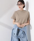 【ナノ ユニバース/nano universe】のシャーリングジャガード半袖ナロートップス (セットアップ可) ベージュ|ID:prp329100004569511