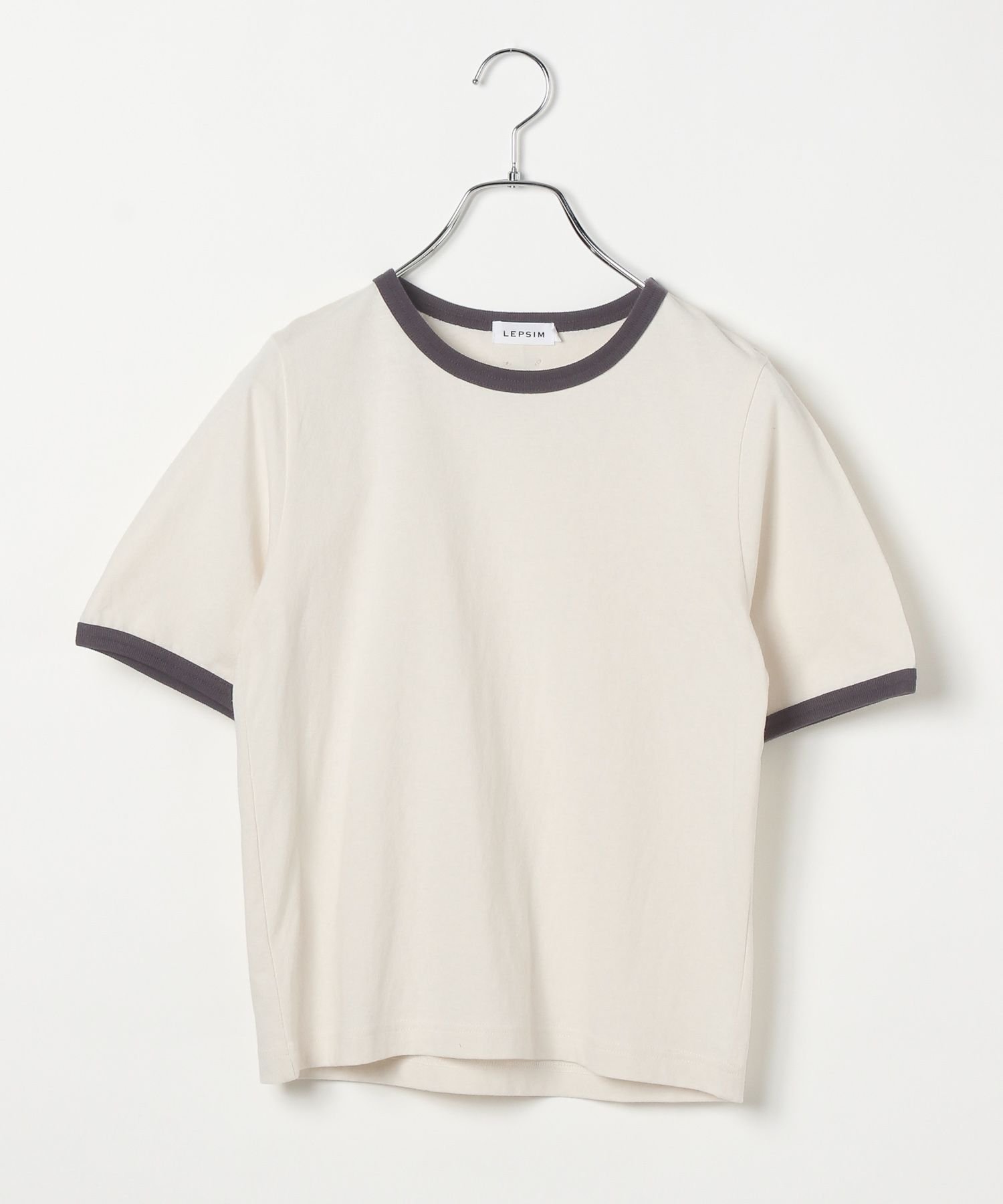 【レプシィム ローリーズファーム/LEPSIM LOWRYS FARM】のリンガーT インテリア・キッズ・メンズ・レディースファッション・服の通販 founy(ファニー) 　ファッション　Fashion　レディースファッション　Fashion for Women　おすすめ　Recommended / Our Picks　シンプル　Simple, Minimal　デニム　Denim, Jeans Material　トレンド　Trend, Trending Now　フィット　Fit, Slim Fit　プレート　Plate, Dish　ワンポイント　One Point, Statement Accent　キナリ×チャコール08|ID: prp329100004569520 ipo3291000000033386262