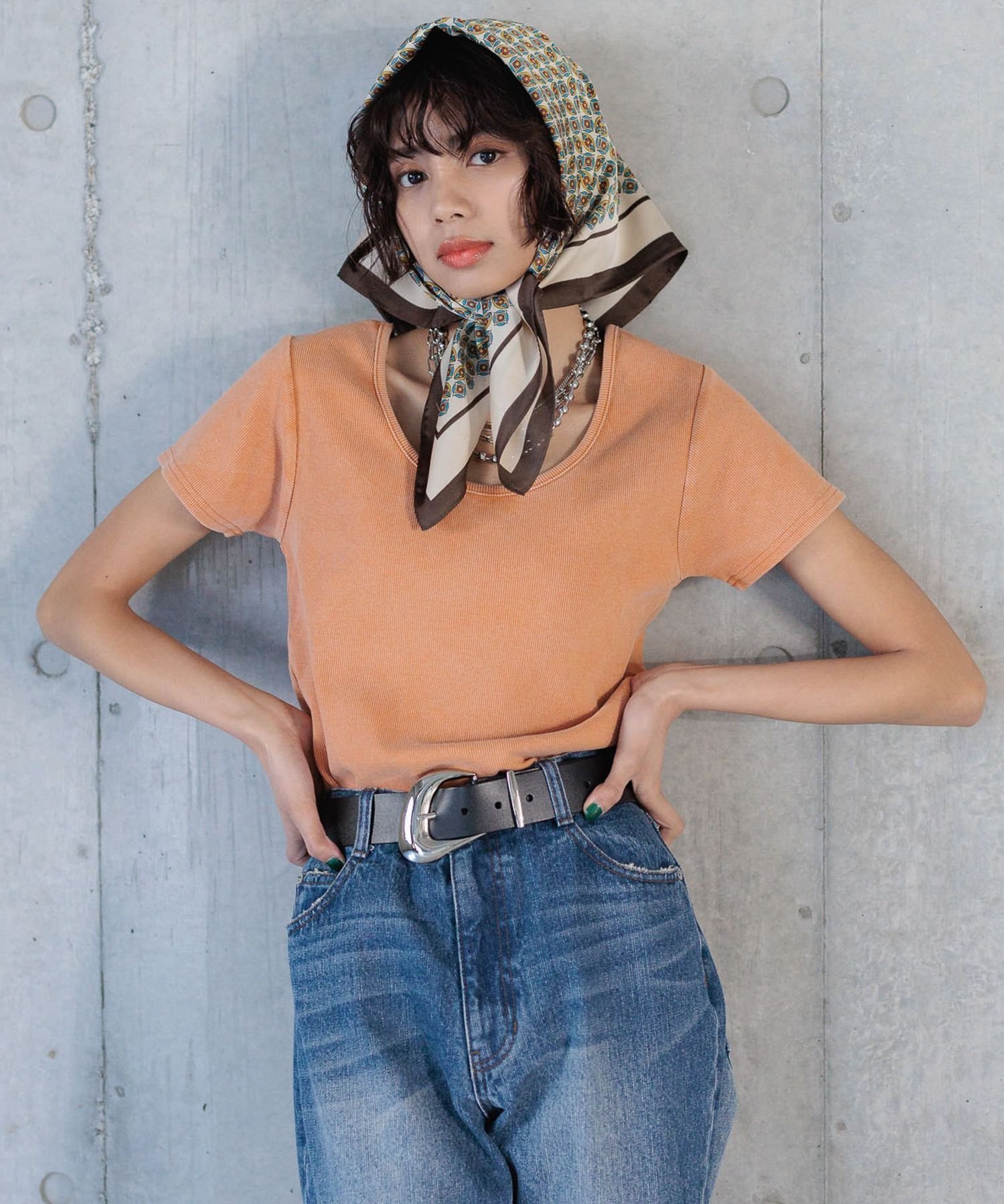 【ページボーイ/PAGEBOY】のビンテージテレコクルーTシャツ インテリア・キッズ・メンズ・レディースファッション・服の通販 founy(ファニー) 　ファッション　Fashion　レディースファッション　WOMEN　トップス・カットソー　Tops/Tshirt　シャツ/ブラウス　Shirts/Blouses　ロング / Tシャツ　T-Shirts　インナー　Inner　コンパクト　Compact　スウェット　Sweat　テレコ　Tereko　デニム　Denim　フィット　Fit　ロング　Long　ワイド　Wide　ヴィンテージ　Vintage　コーラルオレンジ47|ID: prp329100004569569 ipo3291000000032329920