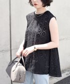 【シップス フォー ウィメン/SHIPS】のquaranciel 手洗い可能 フラワー 刺繍 アイレット ノースリーブ フレア プルオーバー ブラック|ID: prp329100004569619 ipo3291000000033066655