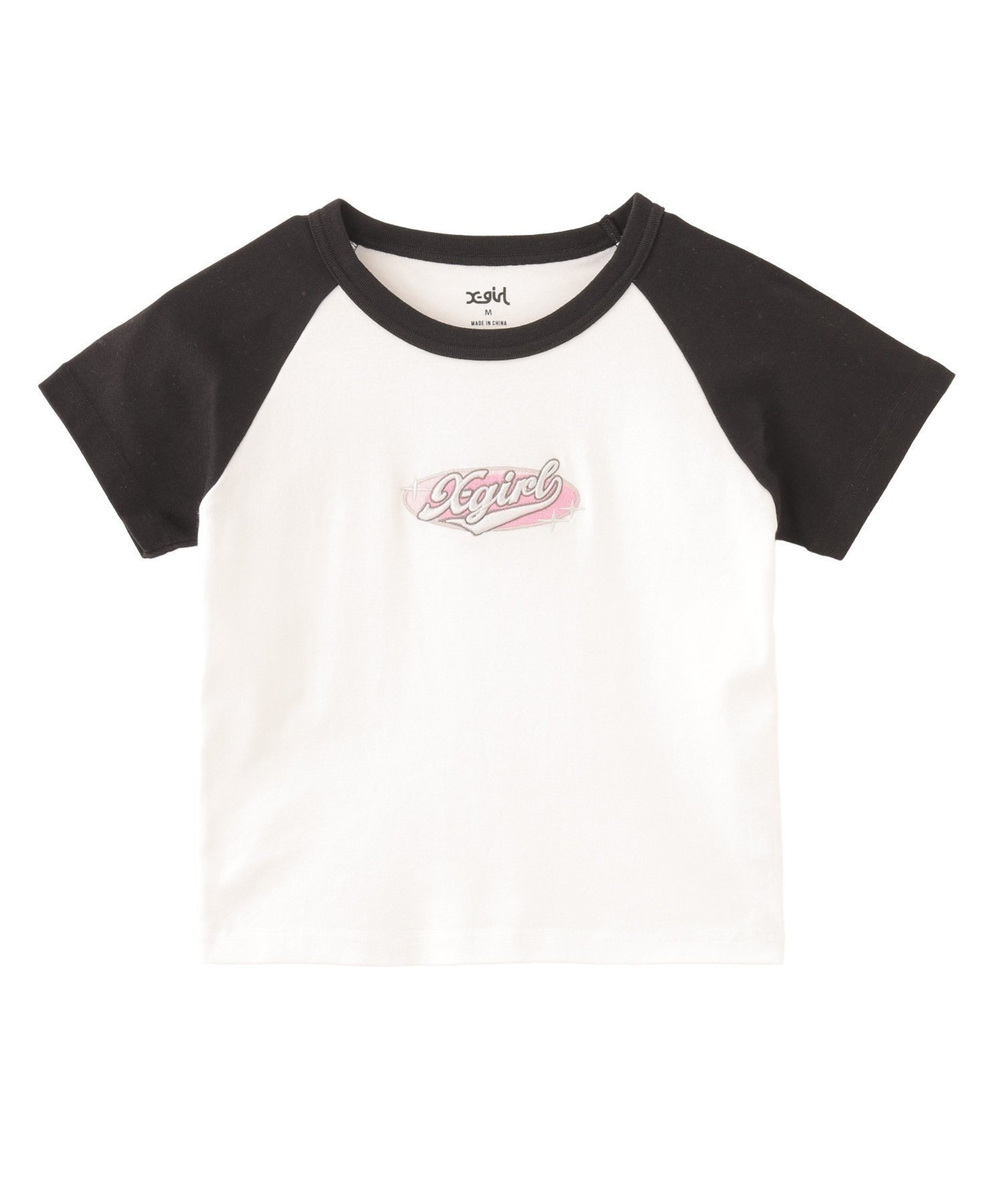 【エックスガール/X-girl】のOVAL LOGO EMBROIDERY RAGLAN S/S BABY TEE 【X-girl】 インテリア・キッズ・メンズ・レディースファッション・服の通販 founy(ファニー) 　ファッション　Fashion　レディースファッション　WOMEN　おすすめ　Recommend　オーバル　Oval　キャスケット　Newsboy　コンパクト　Compact　ストレッチ　Stretch　トレンド　Trend　ミニスカート　Mini Skirt　今季　This Season　半袖　Short Sleeve　夏　Summer　春　Spring　S/S・春夏　Ss・Spring/Summer　WHITE|ID: prp329100004569717 ipo3291000000032331214