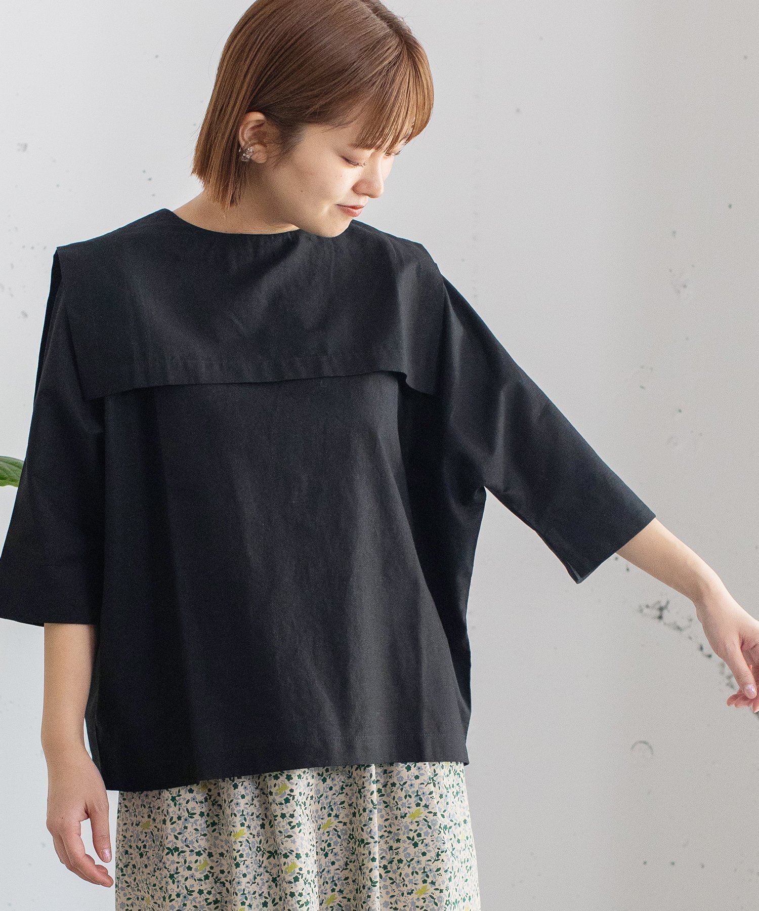 【プードゥドゥ/POU DOU DOU】のセーラーカラーブラウス インテリア・キッズ・メンズ・レディースファッション・服の通販 founy(ファニー) 　ファッション　Fashion　レディースファッション　Fashion for Women　トップス・カットソー　Cut & Sew Tops　シャツ・ブラウス・オフィスカジュアル　Elegant Blouses & Button-Ups　スマート　Smart, Elegant　ブラック|ID: prp329100004569733 ipo3291000000033548276
