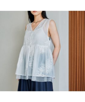 【レプシィム ローリーズファーム/LEPSIM LOWRYS FARM】のシアー刺繍アソートノースリブラウス 人気、トレンドファッション・服の通販 founy(ファニー) ファッション Fashion レディースファッション Fashion for Women トップス・カットソー Cut & Sew Tops シャツ・ブラウス・オフィスカジュアル Elegant Blouses & Button-Ups おすすめ Recommended / Our Picks インナー Innerwear シアー Sheer, See-Through シンプル Simple, Minimal スラックス Slacks, Dress Pants デニム Denim, Jeans Material トレンド Trend, Trending Now 夏 Summer |ID:prp329100004569811