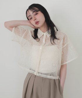 【リアン/Lian】の刺繍レースショートシャツ 人気、トレンドファッション・服の通販 founy(ファニー) ファッション Fashion レディースファッション WOMEN トップス・カットソー Tops/Tshirt シャツ/ブラウス Shirts/Blouses シアー Sheer レース Race 半袖 Short Sleeve |ID:prp329100004569815