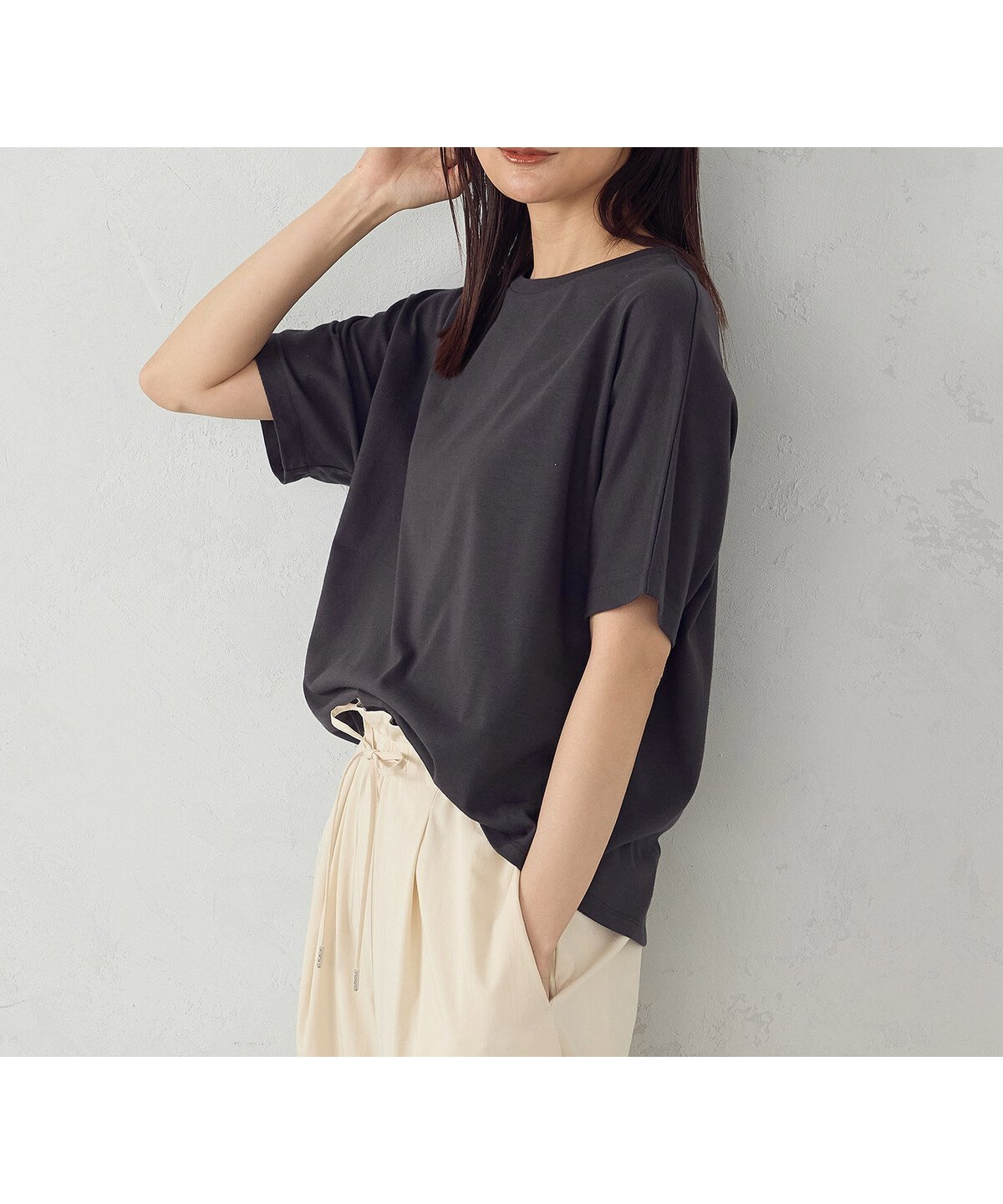 【コムサイズム/COMME CA ISM】の日本の色 Tシャツ 夜明けの海 インテリア・キッズ・メンズ・レディースファッション・服の通販 founy(ファニー) 　ファッション　Fashion　レディースファッション　Ladies' Fashion Online　トップス・カットソー　Tops/Tshirt　シャツ/ブラウス　Shirts/Blouses　ロング / Tシャツ　T-Shirts　ポケット　Pocket　消灰色(チャコール)|ID: prp329100004569824 ipo3291000000032669458