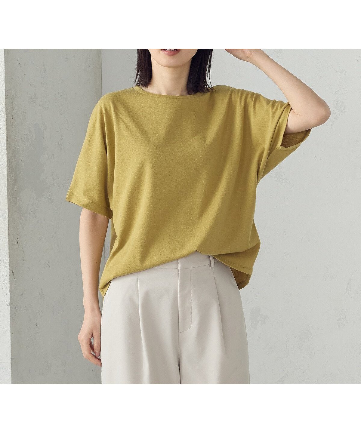 【コムサイズム/COMME CA ISM】の日本の色 Tシャツ 夜明けの海 インテリア・キッズ・メンズ・レディースファッション・服の通販 founy(ファニー) 　ファッション　Fashion　レディースファッション　Ladies' Fashion Online　トップス・カットソー　Tops/Tshirt　シャツ/ブラウス　Shirts/Blouses　ロング / Tシャツ　T-Shirts　ポケット　Pocket　木蘭色(マスタード)|ID: prp329100004569824 ipo3291000000032669459