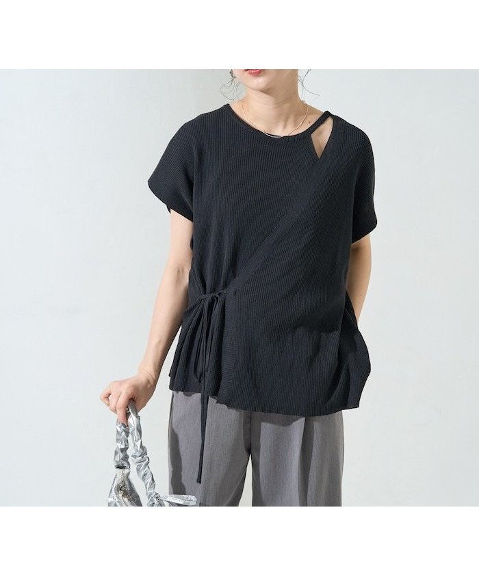 【フリークスストア/FREAK'S STORE】のカシュクール マルチウェイ サマーニット プルオーバー【限定展開】 25SS インテリア・キッズ・メンズ・レディースファッション・服の通販 founy(ファニー) 　ファッション　Fashion　レディースファッション　WOMEN　トップス・カットソー　Tops/Tshirt　ニット　Knit Tops　プルオーバー　Pullover　2025年　2025　2025春夏・S/S　Ss,Spring/Summer,2025　カシュクール　Cachecoeur　サマー　Summer　ノースリーブ　No Sleeve　リブニット　Rib Knit　夏　Summer　春　Spring　S/S・春夏　Ss・Spring/Summer　ブラック|ID: prp329100004569827 ipo3291000000032332330