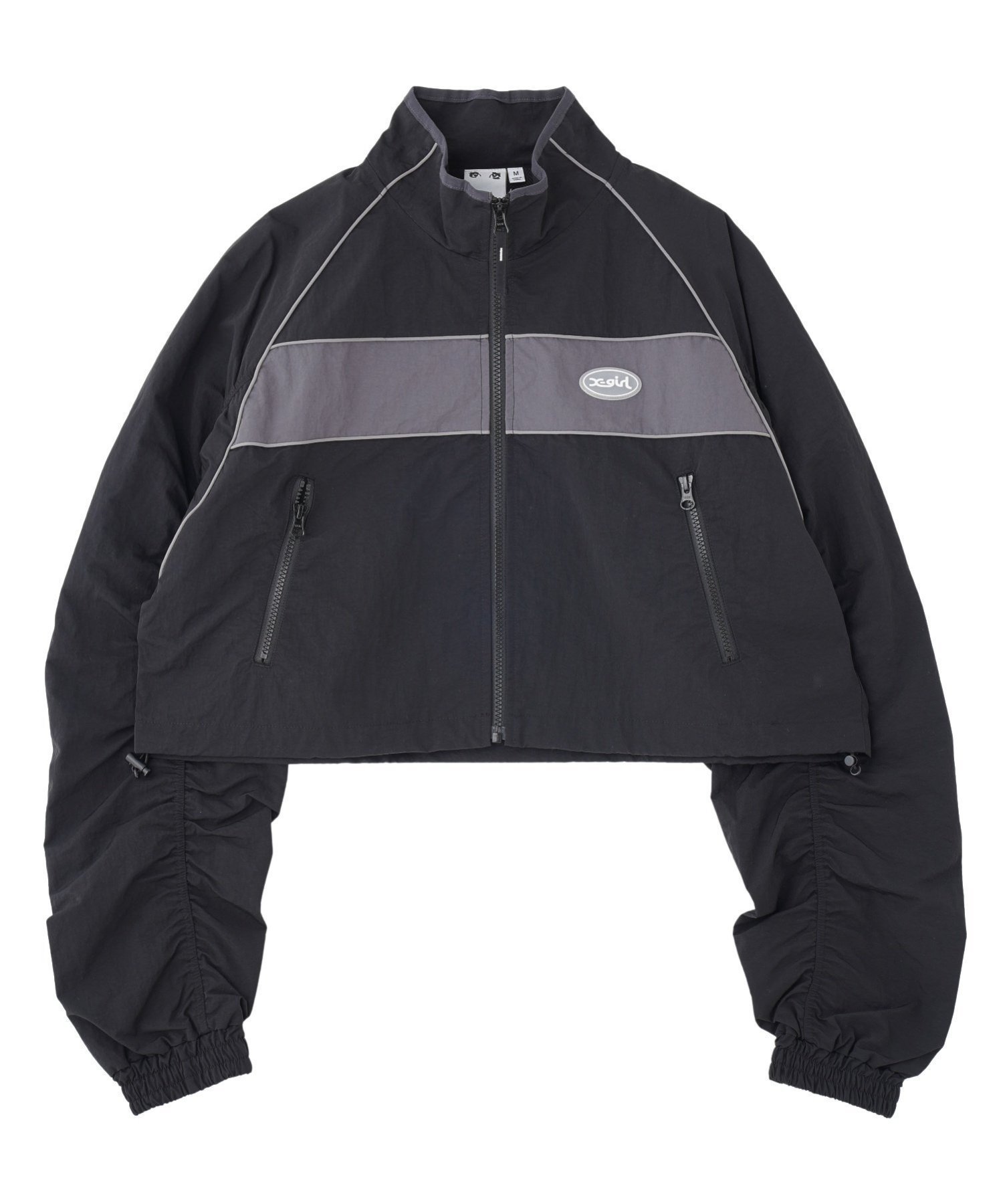 【エックスガール/X-girl】のCROPPED TRACK JACKET 【X-girl】 インテリア・キッズ・メンズ・レディースファッション・服の通販 founy(ファニー) 　ファッション　Fashion　レディースファッション　WOMEN　アウター　Coat Outerwear　ジャケット　Jackets　ギャザー　Gather　クロップド　Cropped　今季　This Season　切替　Switching　ジャケット　Jacket　セットアップ　Set Up　デニム　Denim　トレンド　Trend　バランス　Balance　メッシュ　Mesh　ロング　Long　おすすめ　Recommend　BLACK|ID: prp329100004569864 ipo3291000000032333000