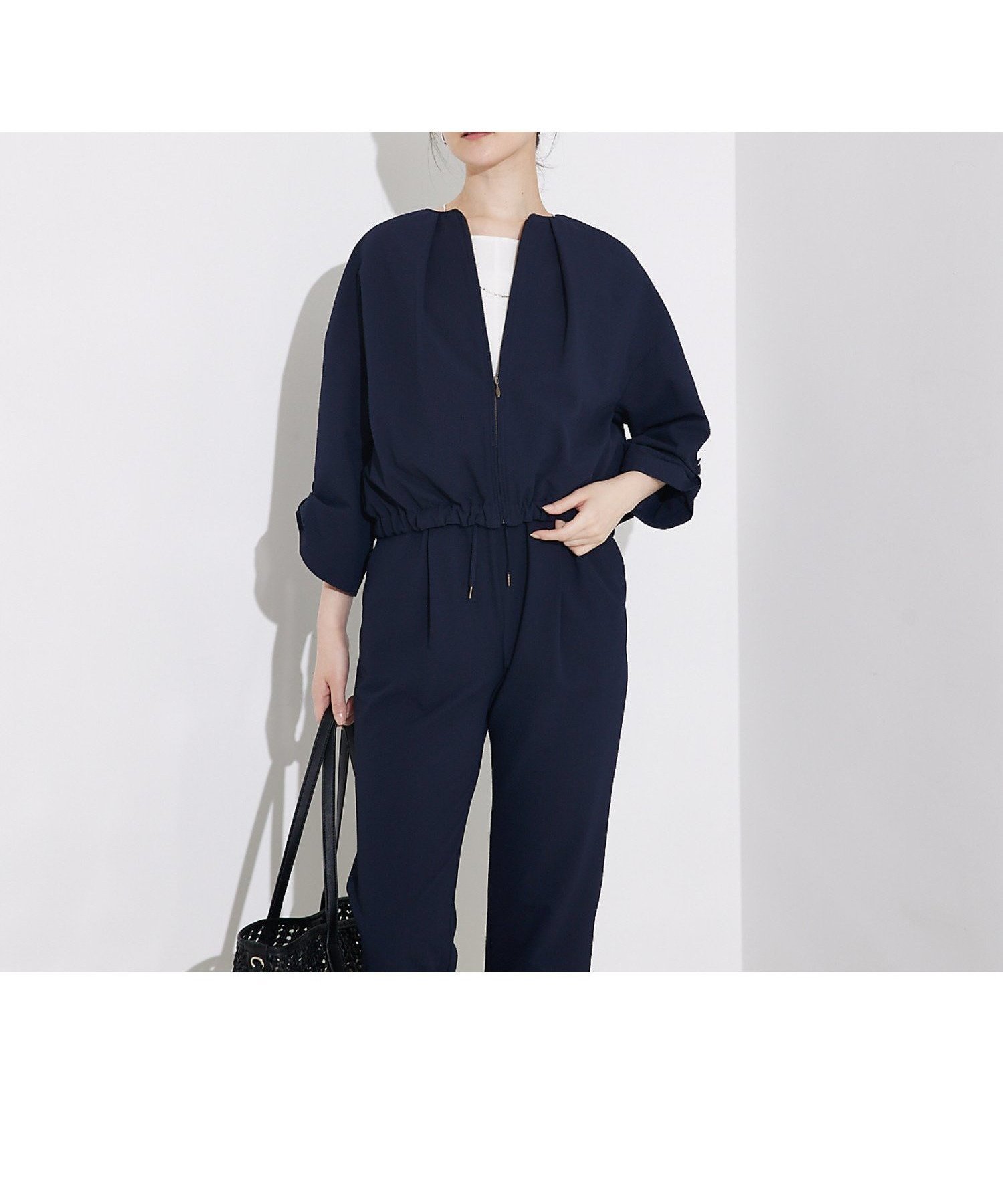 【カリテ/qualite】のシアサッカーブルゾン インテリア・キッズ・メンズ・レディースファッション・服の通販 founy(ファニー) 　ファッション　Fashion　レディースファッション　WOMEN　アウター　Coat Outerwear　ブルゾン　Blouson/Jackets　インナー　Inner　サンダル　Sandals　シンプル　Simple　スタイリッシュ　Stylish　スニーカー　Sneakers　スポーツ　Sports　タンク　Tank　リラックス　Relax　半袖　Short Sleeve　吸水　Water Absorption　夏　Summer　ネイビー|ID: prp329100004569876 ipo3291000000032333086