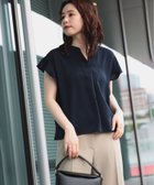 【ビームス ハート/BEAMS HEART】の【洗濯機洗い可】フリル袖 スキッパー プルオーバー 25SS 半袖 ブラウス オンオフ兼用 お仕事 NAVY|ID: prp329100004569922 ipo3291000000032691009