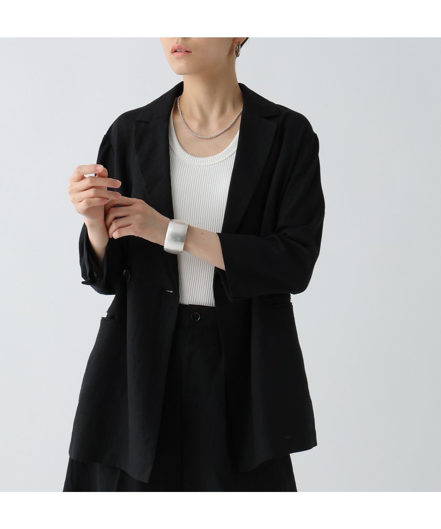 【エルーラ/Elura】の上質リネンコンジャケット/498719 インテリア・キッズ・メンズ・レディースファッション・服の通販 founy(ファニー) 　ファッション　Fashion　レディースファッション　WOMEN　アウター　Coat Outerwear　ジャケット　Jackets　ジャケット　Jacket　セットアップ　Set Up　デニム　Denim　ハーフ　Half　フェミニン　Feminine　フレア　Flare　マニッシュ　Mannish　リネン　Linen　夏　Summer　ビジネス 仕事 通勤　Business　ブラック09|ID: prp329100004569923 ipo3291000000032333478